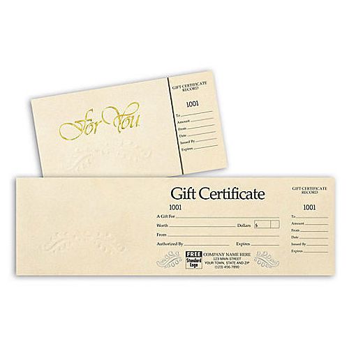 Ivory Foil Embossed Gift Certificate