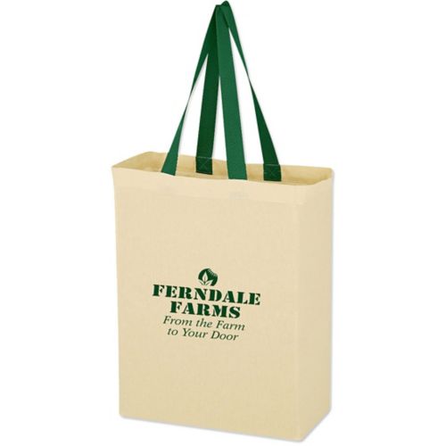 Natural Cotton Canvas Grocery Tote Bag