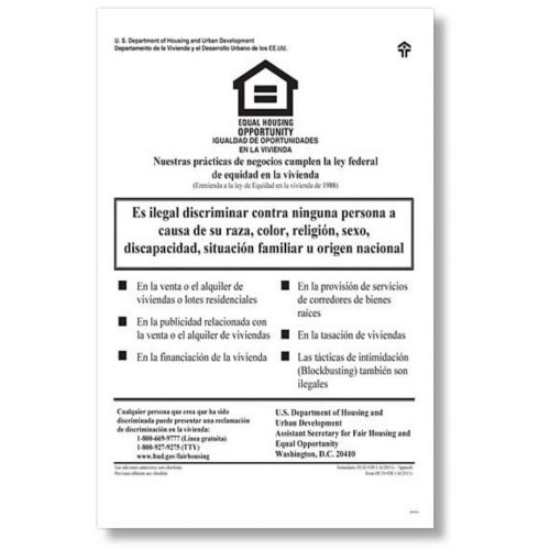Hud Federal Fair Housing Poster Spanish