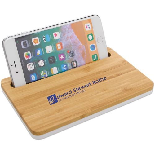 Bamboo Wireless Charging Pad With Phone Stand
