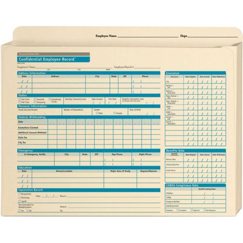 Personnel Pocket File® Folder Expanded Pack Of 25