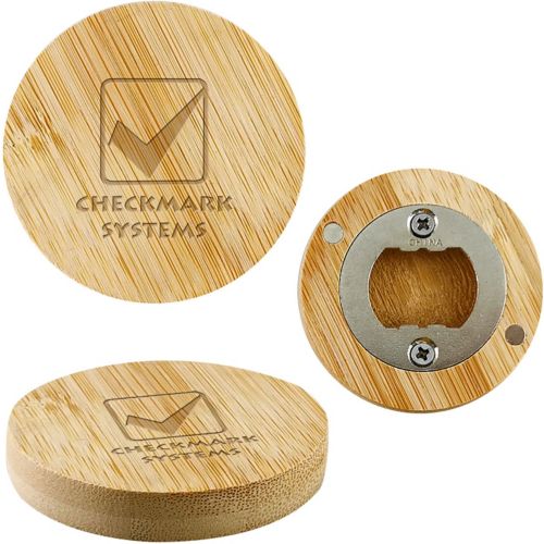 Bamboo Bottle Opener Magnet