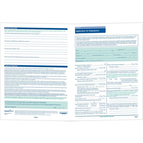 Wisconson State-Compliant Job Application 50 Pack