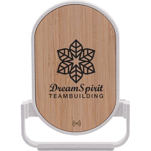 Qi® Certified Bamboo Phone Charger Stand