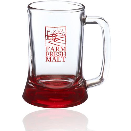 Full Colour Brussels Glass Beer Mugs 9.75 oz