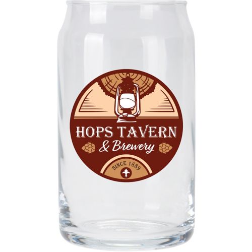 Full Colour Can Shape Glass 16Oz