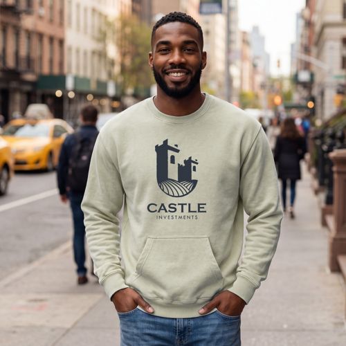 Unisex Crewneck W Kangaroo Pocket - Screen Print