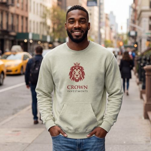 Unisex Crewneck W/Kangaroo Pocket-Full Colour