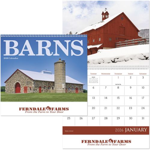 Barns Spiral Wall Calendar