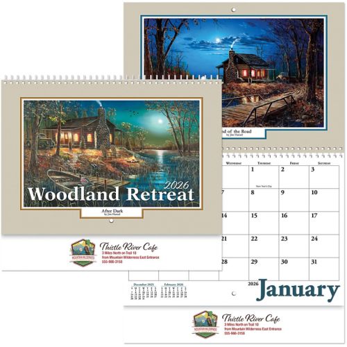 Full Colour Woodland Retreat Spiral Wall Calendar
