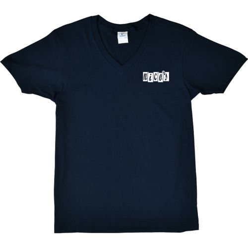 Screen Printed Mens Cotton V-Neck T-Shirt