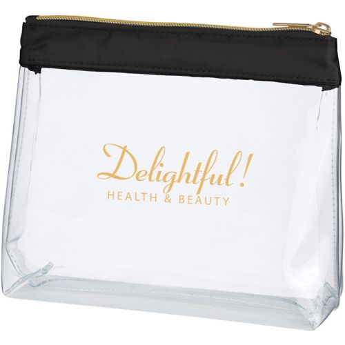 Sadie Satin Clear Cosmetic Bag