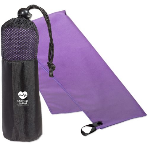 Microfiber Quick Dry & Cooling Towel In Mesh Pouch