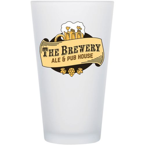 Full Color Frosted Pint Glass 16 oz