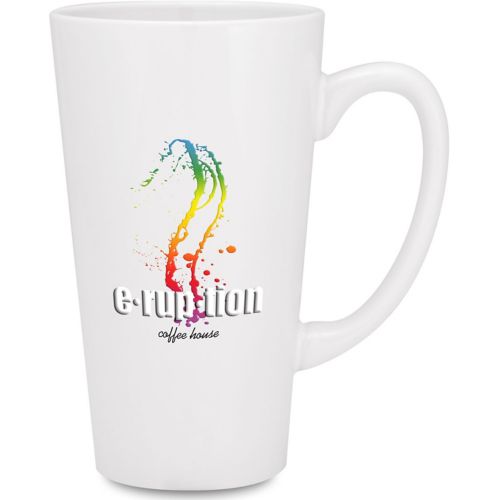 Full Color White Tall Cafe Mug 16 oz
