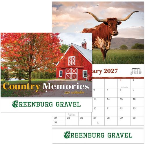 Country Memories Stapled Wall Calendar