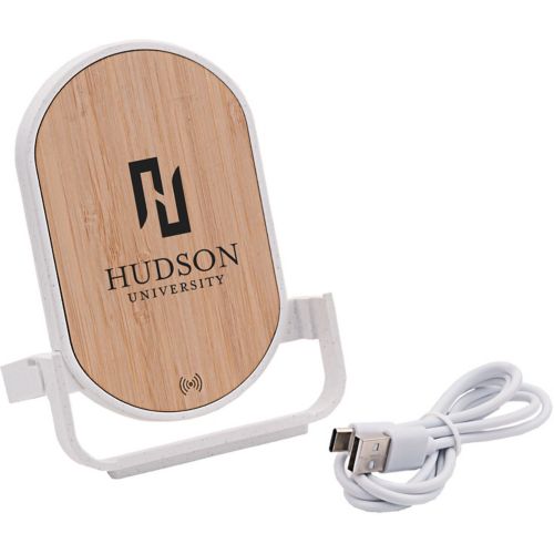 Qi® Certified Bamboo Phone Charger Stand