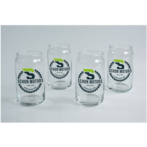Full Color Can Shape Glass Set Of 4