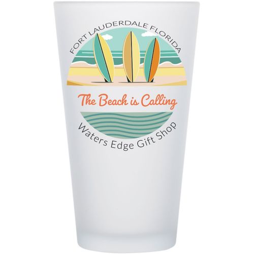 Full Color Frosted Pint Glass 16 oz