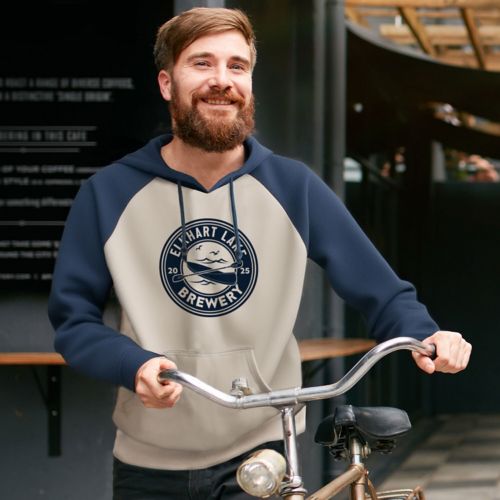 Adult Fleece Colourblock Baseball Hoodie-Screen
