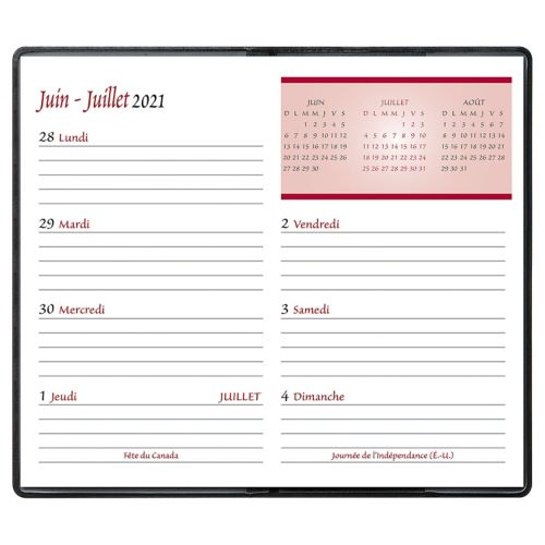 Rechange Agenda Hebdomadaire