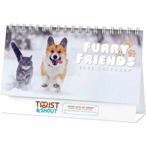 Full Colour Furry Friends Desk Calendar