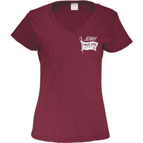Ladies 50/50 V-Neck T-Shirt Screen Print