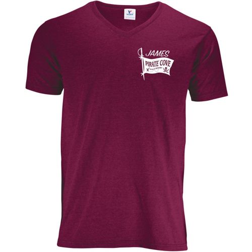Mens 50/50 V-Neck T-Shirt Screen Print