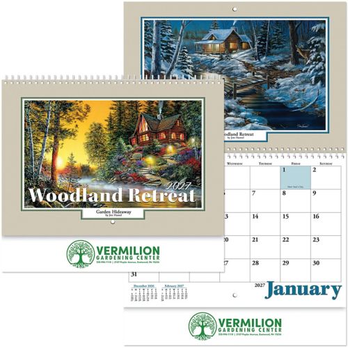Woodland Retreat Spiral Wall Calendar Foil Imprint