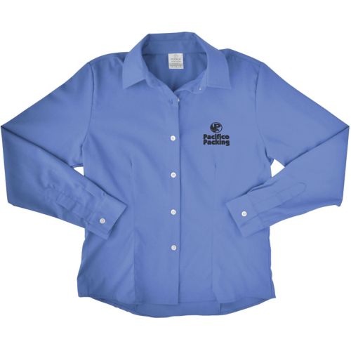 Embroidered Ladies Long Sleeve Twill Dress Shirt