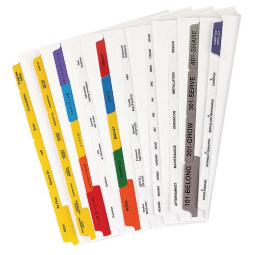 4 Bank Mylar Tab Set 8.5X11"