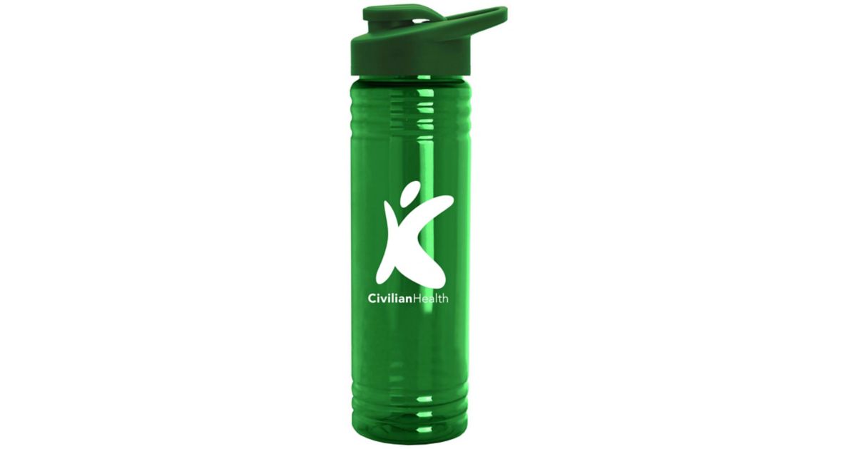 Slimfit Upcycle rPET Bottle W/Drink-Thru Lid 24 oz | Amsterdam Printing