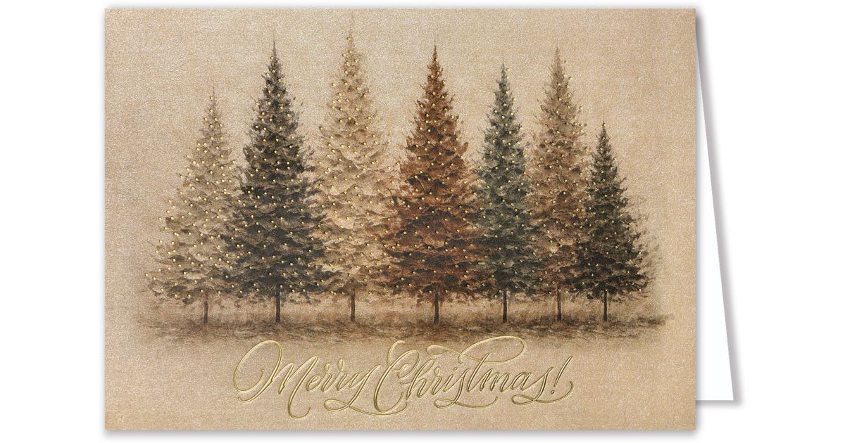 Sculpted Trees Holiday Card | ADG Promo