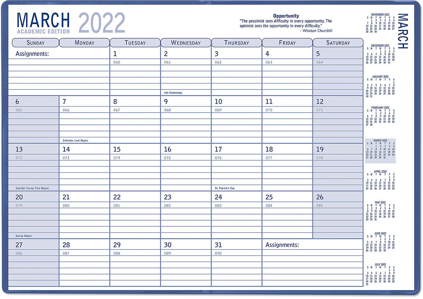 REFILL-- 7X10 ACADEMIC MONTHLY (AD) 2