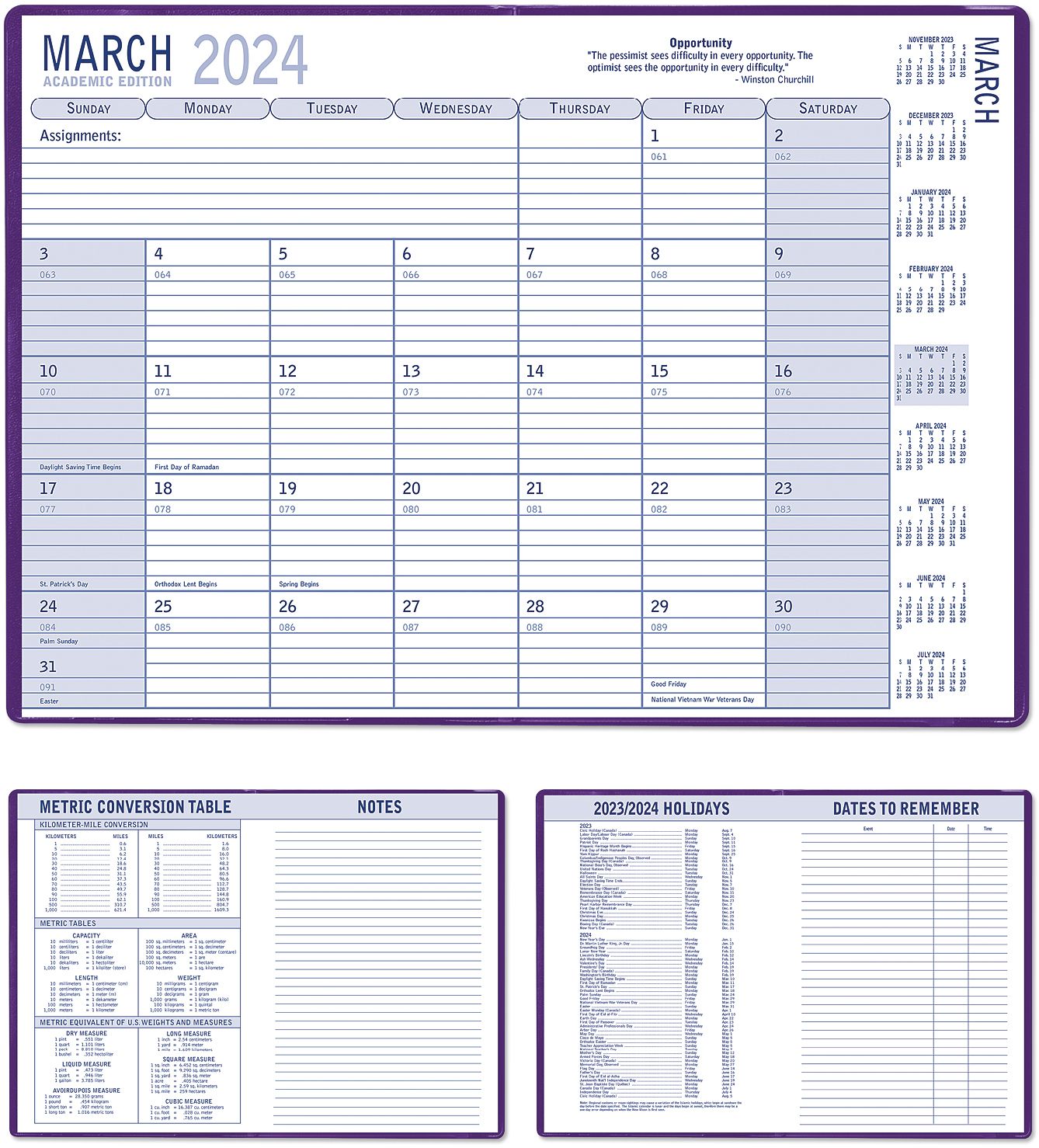 LEXINGTON 7X10 ACADEMIC PLANNER 7
