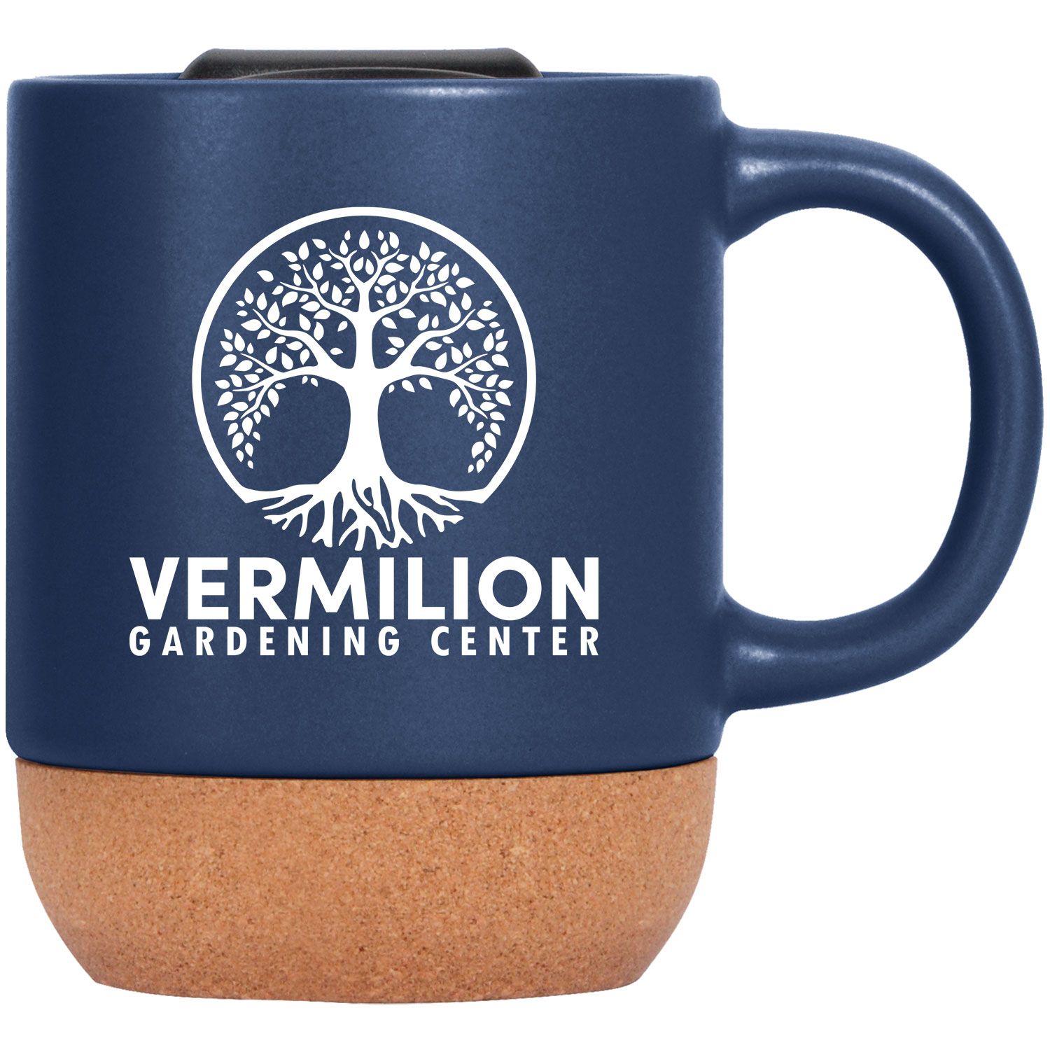 CORK BOTTOM CERAMIC MUG 13 OZ WITH LID 7