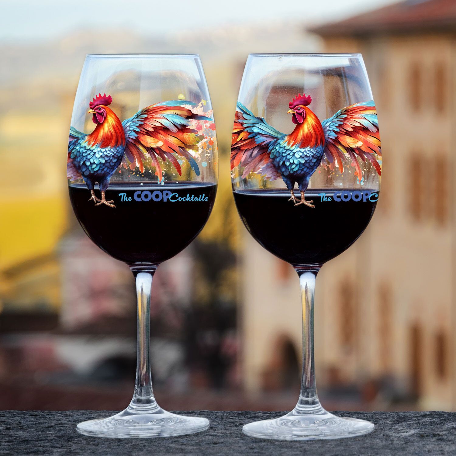 FULL COLOR WINE GLASS 12.75 5