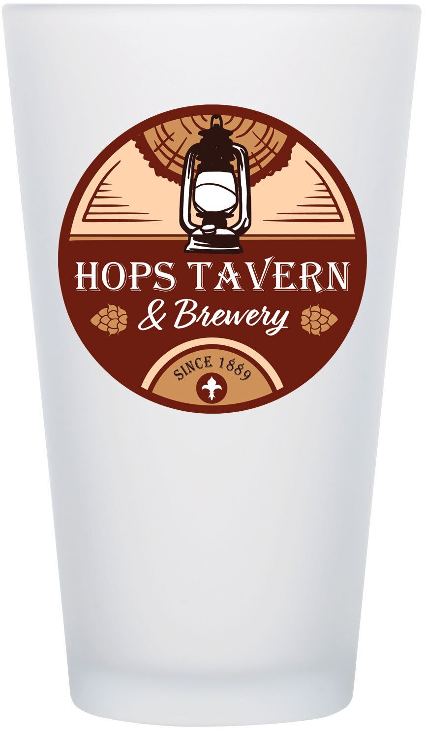 FULL COLOR FROSTED PINT GLASS 16 OZ 3