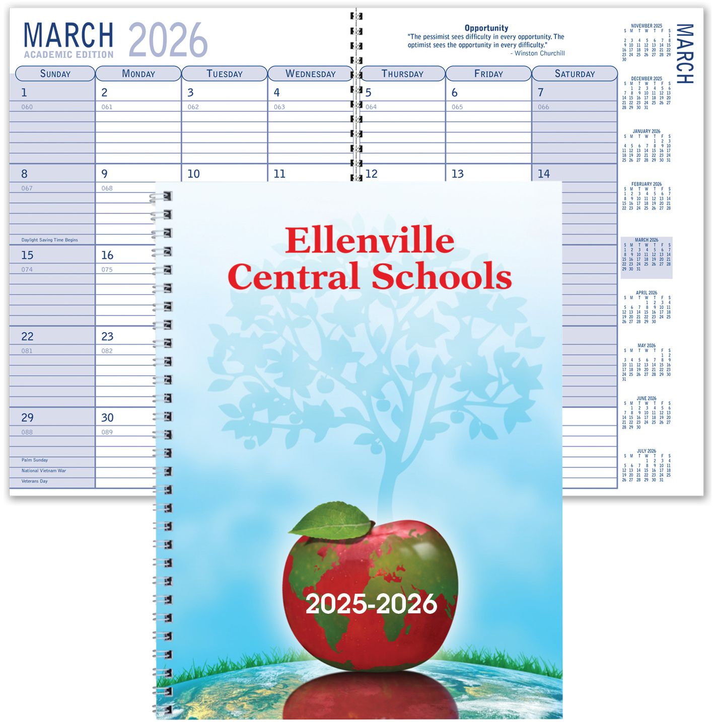 CUSTOM FULL COLOR SPIRAL ACADEMIC PLANNER 3