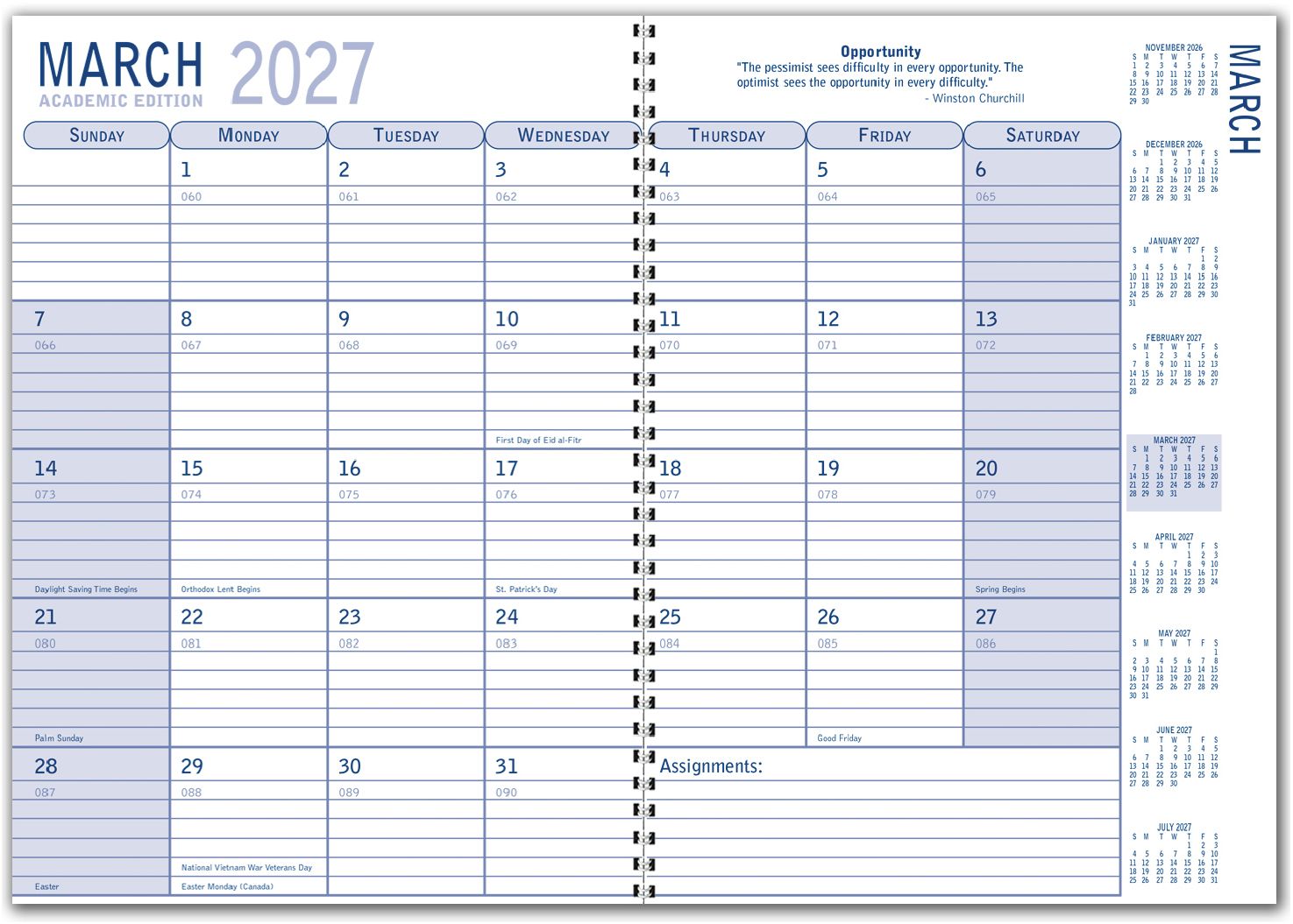 CUSTOM FULL COLOR SPIRAL ACADEMIC PLANNER 6