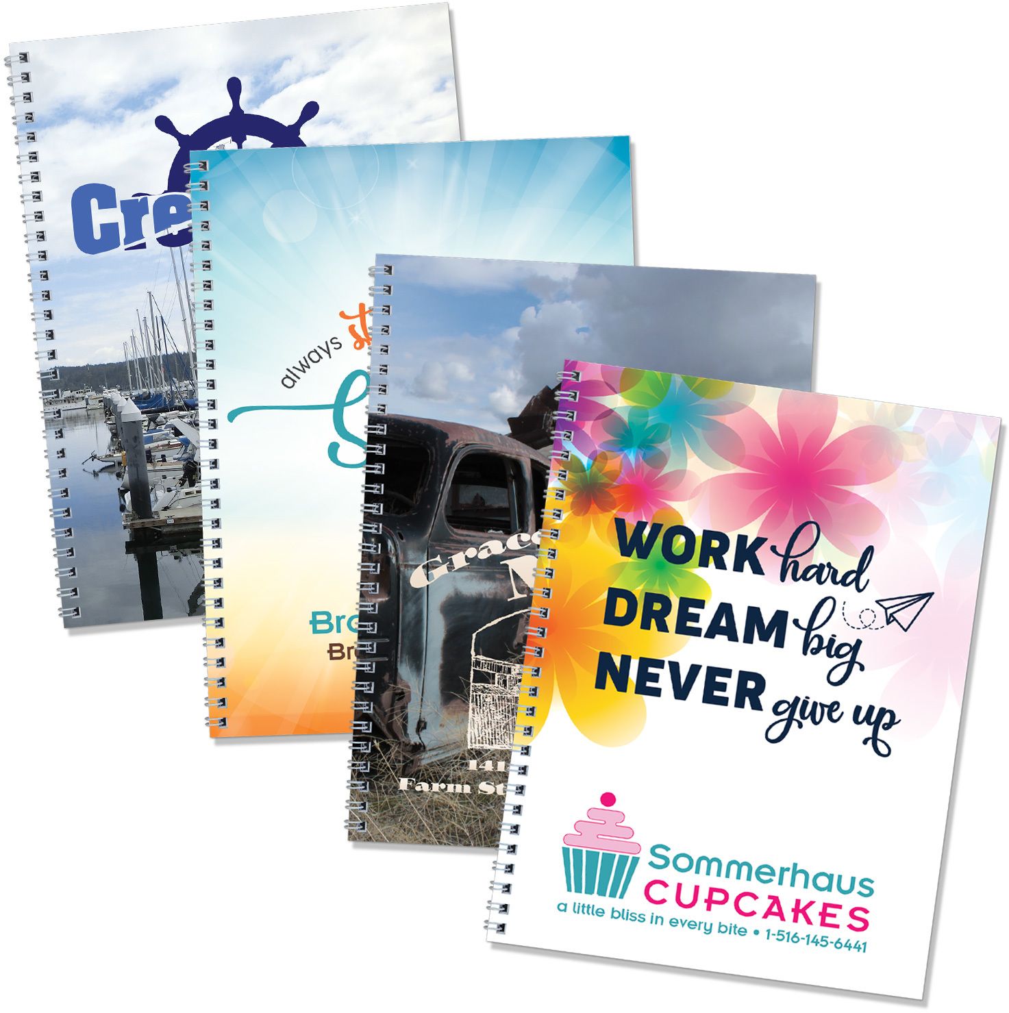 FULL COLOR SPIRAL DESK PLANNER 7X10 2