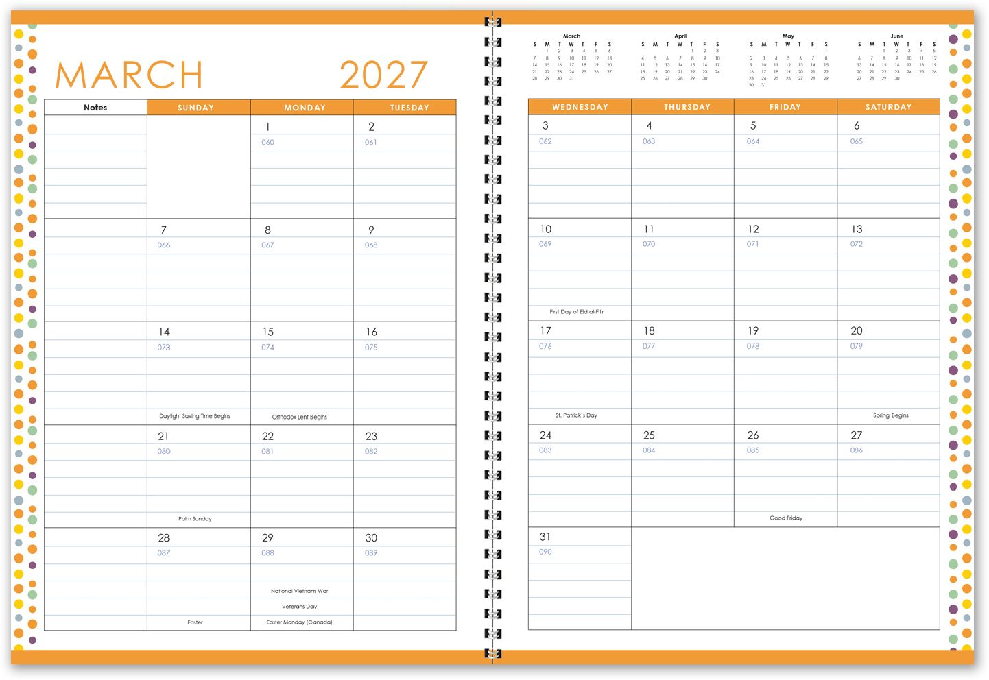 FULL COLOR ACADEMIC 7X10 PLANNER COLORED INSERT 7
