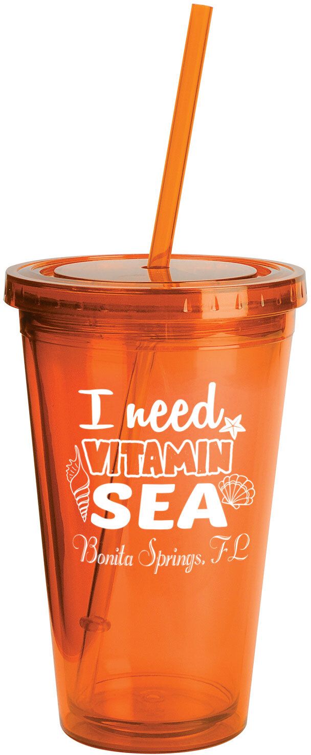 SUNSPLASH TUMBLER W/STRAW 16 OZ. 18