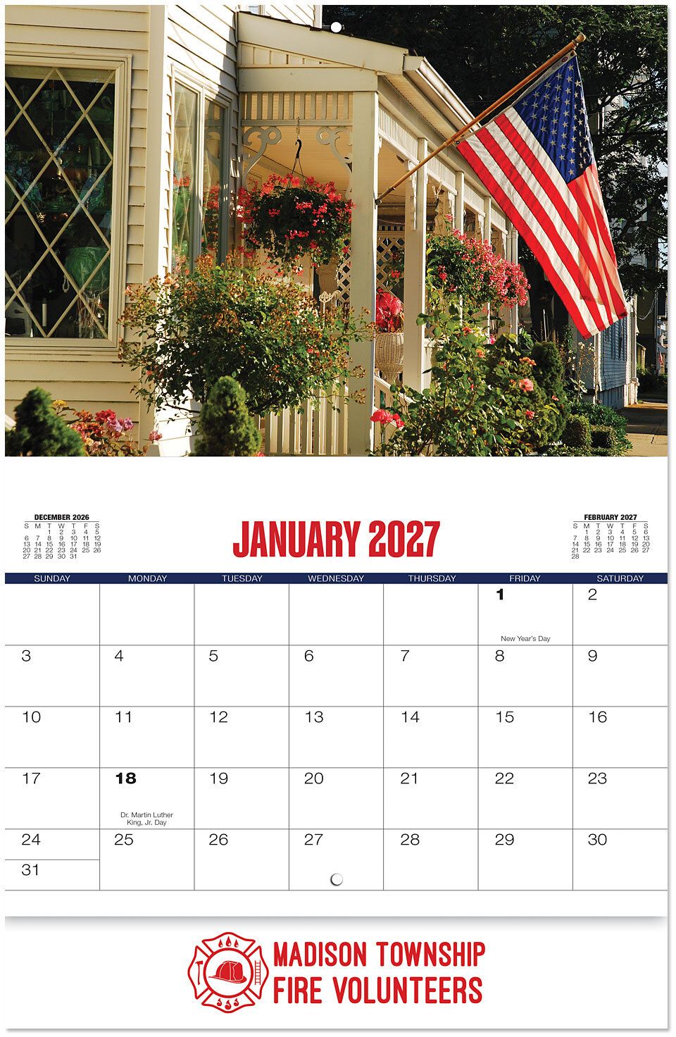 AMERICAN GLORY STAPLED WALL CALENDAR 8