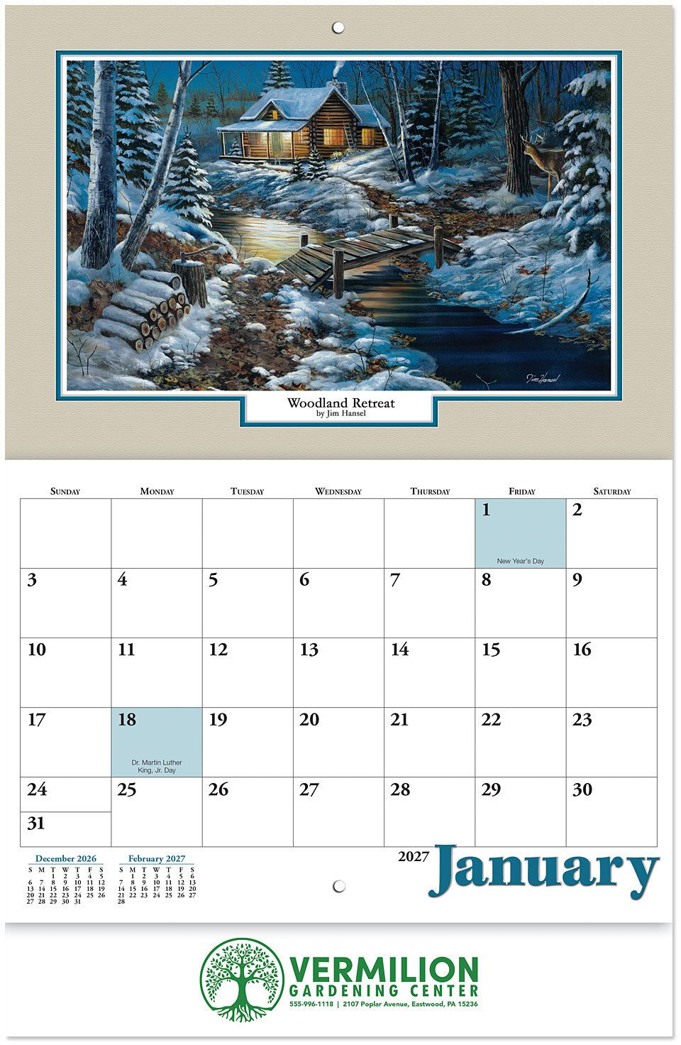 WOODLAND STAPLED WALL CALENDAR 5