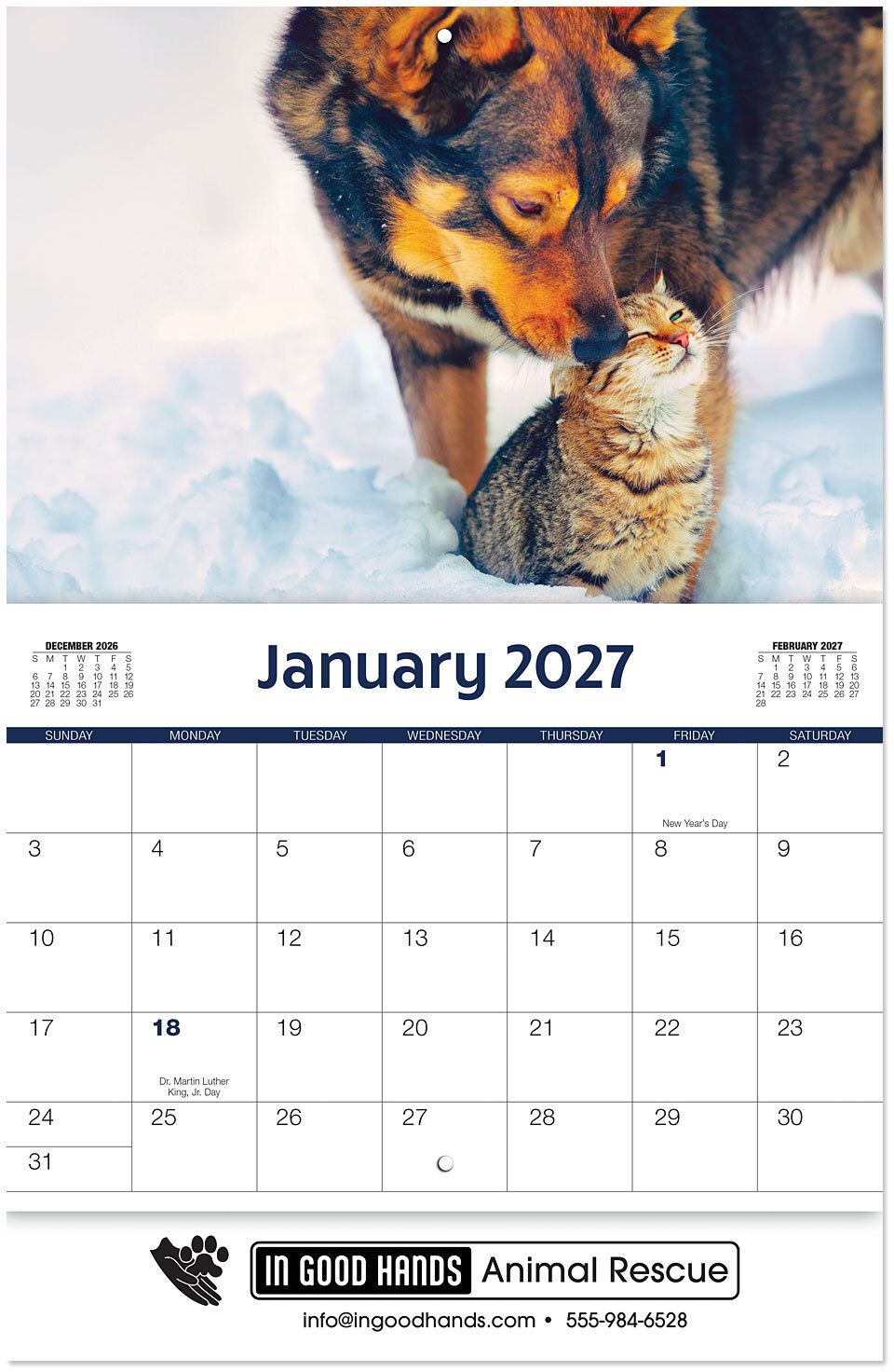 FURRY FRIENDS STAPLED WALL CALENDAR 15