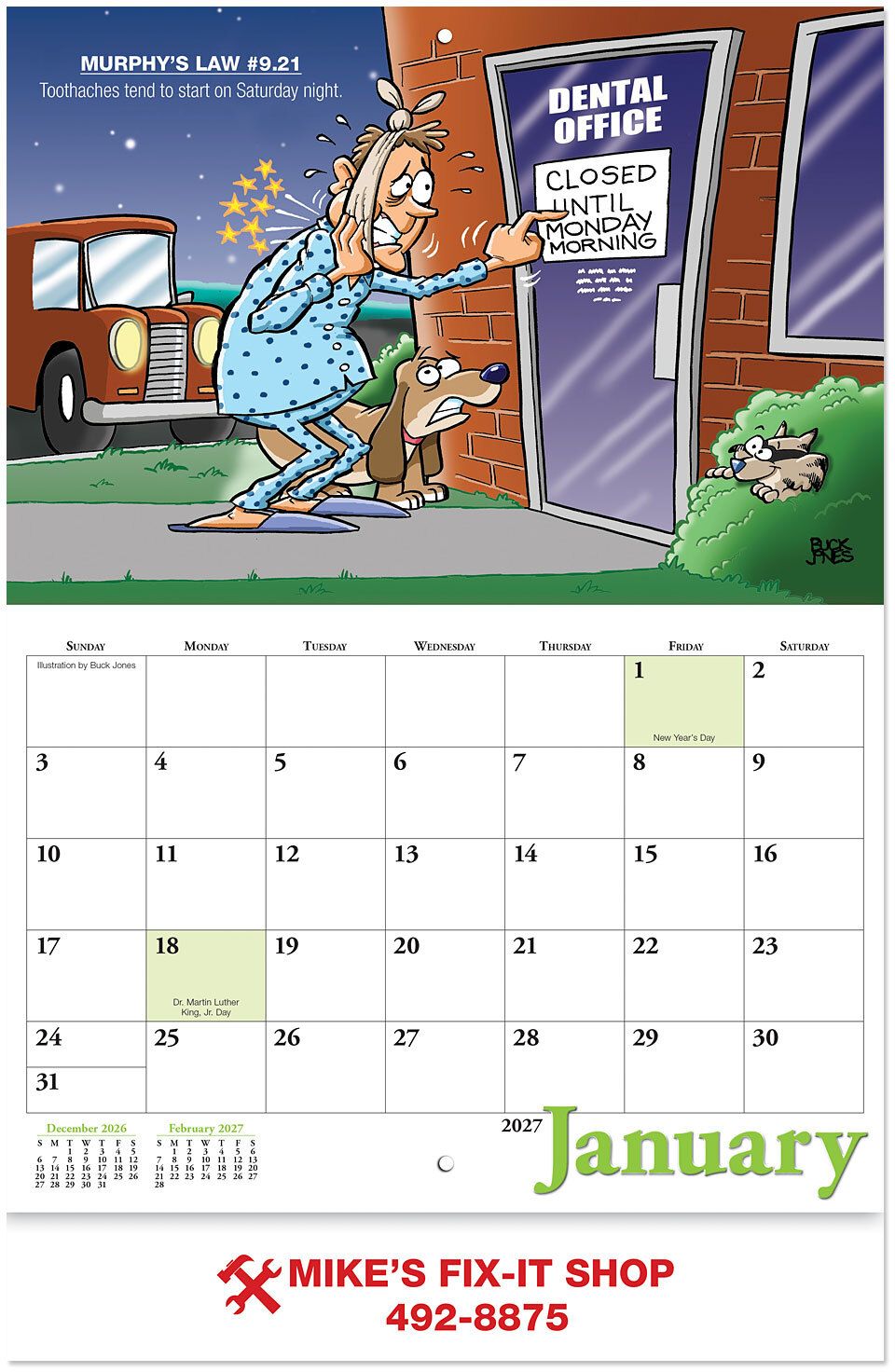 MURPHY'S LAWS STAPLED WALL CALENDAR 10