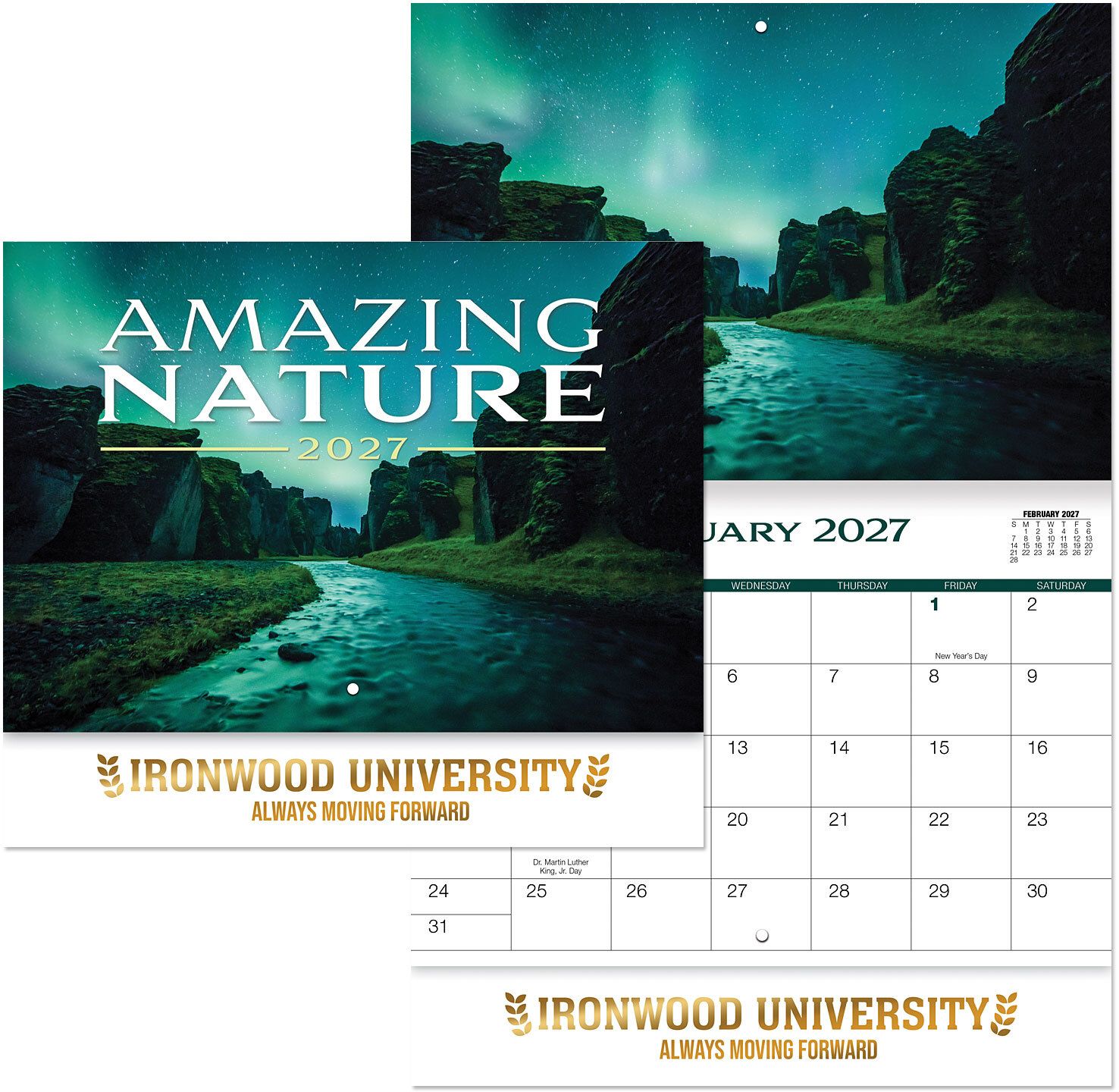 LUXE AMAZING NATURE STAPLED WALL CALENDAR 4