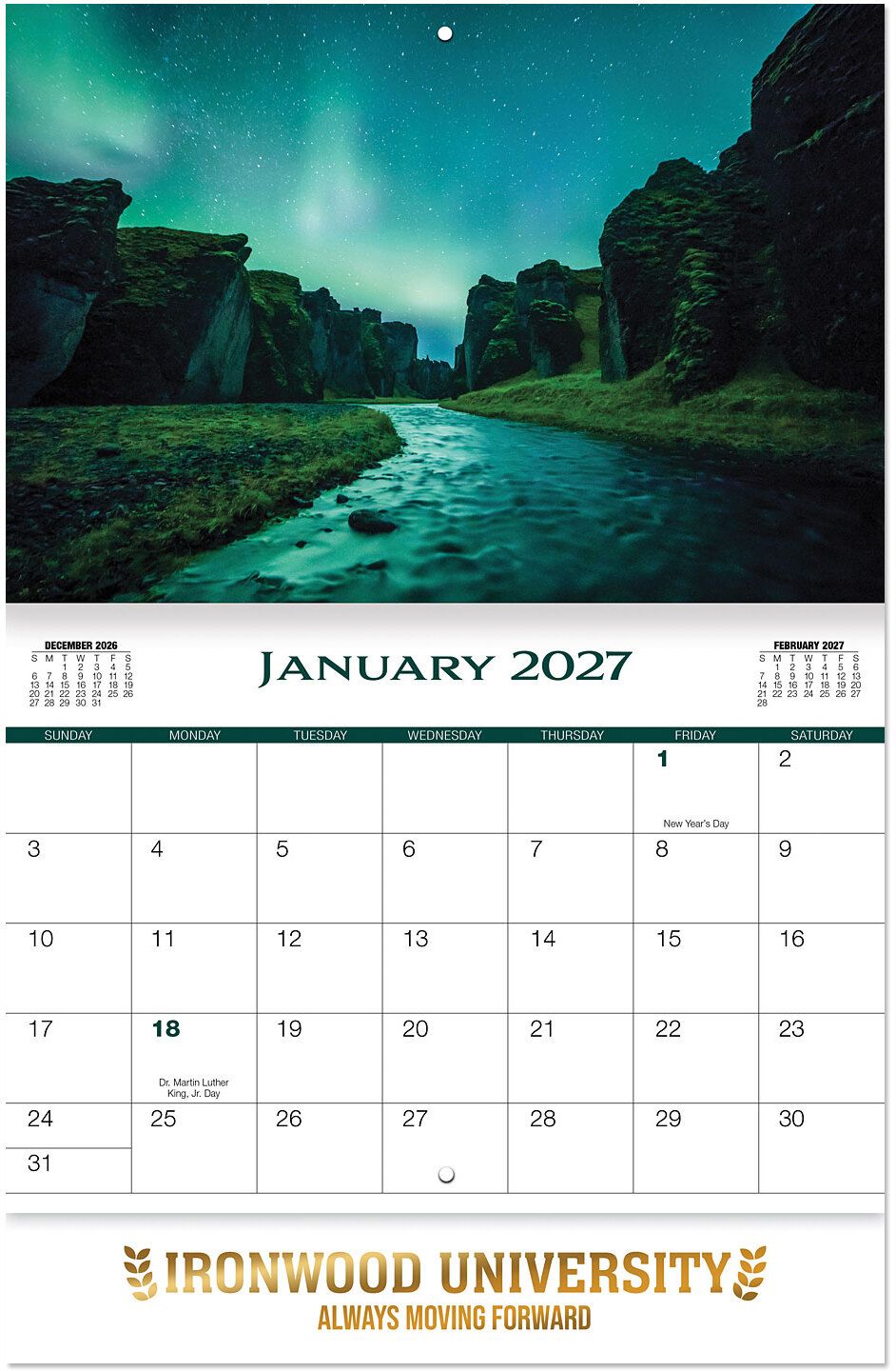 LUXE AMAZING NATURE STAPLED WALL CALENDAR 6