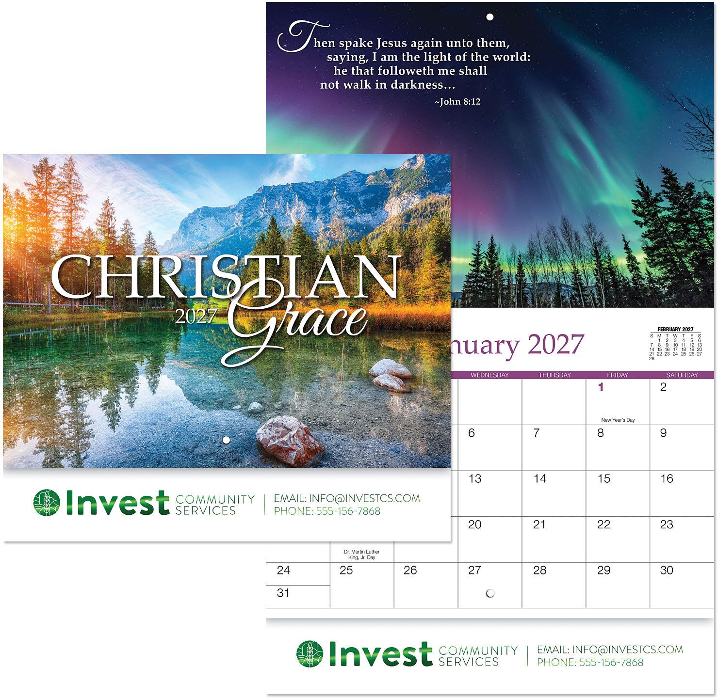 CHRISTIAN GRACE STAPLED WALL CALENDAR 2